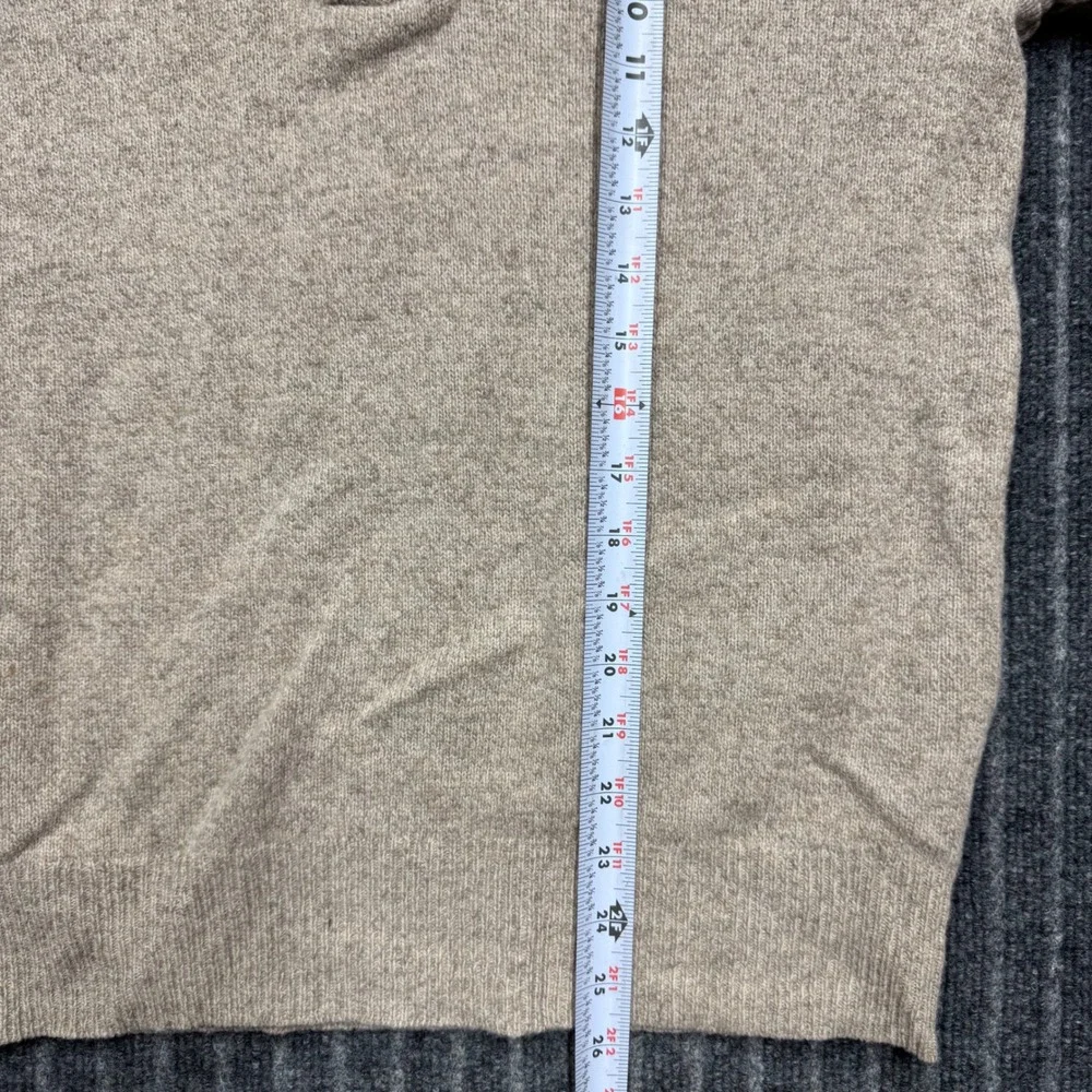 J. Crew Mens Shawl Neck Sweater Size S Tan Oatmeal 100% Lambswool (2647)